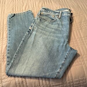 Lands' End Light Wash Straight-Leg Mens Jeans